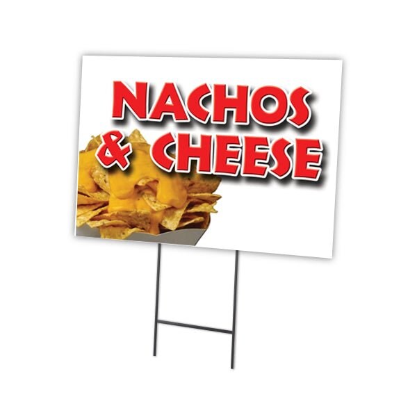 Signmission Nachos & Cheese Yard Sign & Stake outdoor plastic coroplast window, C-2436 Nachos & Cheese C-2436 Nachos & Cheese - main